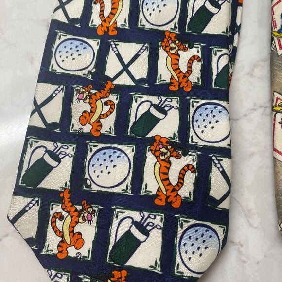 Disney Tigger & Goofy Men's Silk/Polyester Diamond/Golf Print Neck Tie 2 pcs - Picture 2 of 8